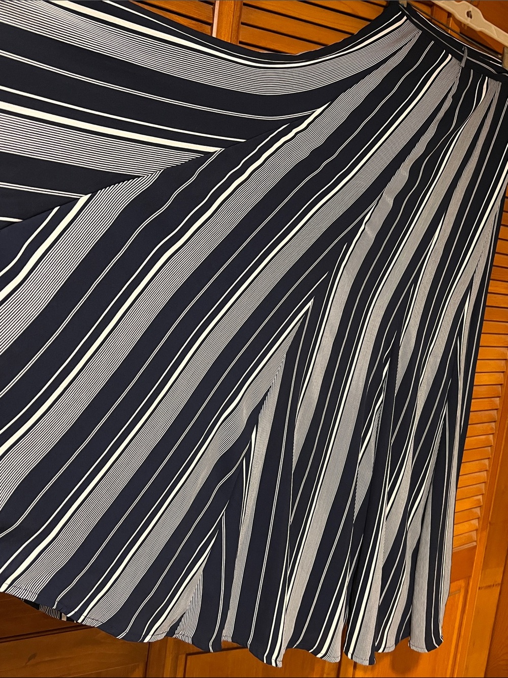 New York & Co Navy White Stripe Wrap Maxi Skirt Small 7th Avenue